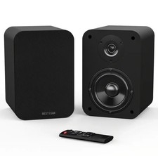 BESTISAN SR04 Passive Bookshelf Speakers w/4-Inch Woofer,Optical,BT 5.0,SubOut picture