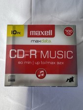 MAXELL 10 Pack CD-R Max Data Music 80 Minutes 700 MB Compact Disc NEW SEALED picture