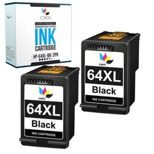 CMYi 2-Pack Replacement Ink 64XL Black Cartridge for HP ENVY 7130 7132 7155 7158 picture