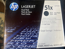 New, sealed, OEM HP 51X dual pack black toner (Q7551XD) - Excellent picture