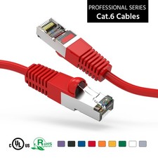 5 Pack of 100Ft CAT6 Shielded (SSTP) Ethernet Network Booted Cable 25-200 Feet R picture