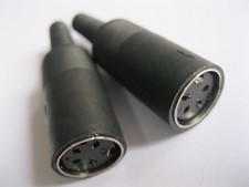 30 Pcs DIN Jack Female Connector 4 Pin with Plastic Handle New picture