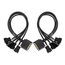 SATA to 4x 3/4 Pin Fan Splitter Adapter Cable for PC Fans (2 Pcs) picture
