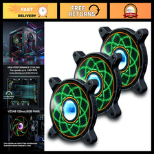 120mm RGB PC Cooling Fans - 1650 RPM Low Noise, LED Lighting, 3 Pack picture