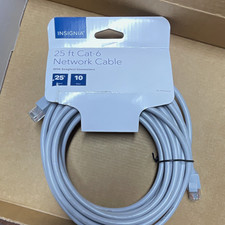 Insignia Cat 6 25 ft Gray Snagless RJ-45 Ethernet Patch Cable NS-PNW5625 picture
