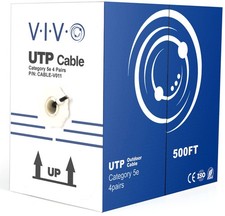 VIVO Black 500ft Bulk Cat5e, CCA Ethernet Cable, UTP Pull Box, Cat-5e Wire, Wate picture