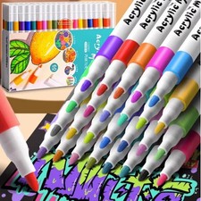 Acrylic Paint Marker Pens Set 12-80 Colors Rock Painting Wood Ceramic picture