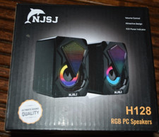NJSJ h 128 RGB pc speaker with power indicator volume control New in Box picture