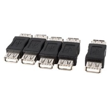 5 Pcs Black USB 2.0 Type A Female to Female Adapter Converter picture