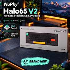 NuPhy Halo65 V2 Wireless Mechanical Keyboard Mint Switch RGB Hot-Swap Black picture