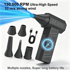 Violent fan 130000RPM Mini Turbo Fan 52m/s Powerful Air Blower Portable USB-C picture