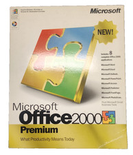 Vintage Microsoft Office 2000 Premium New Sealed Box USA CD-ROM Windows 95 98 NT picture