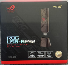 ASUS ROG USB-BE92 Tri-Band BE6500 WiFi 7 USB Adapter, 6GHz Band, Support picture