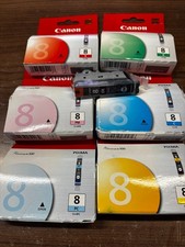 Canon ink cli-8 lot genuine OEM Black Yellow Cyan Magenta Red Green Photo picture