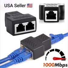 RJ45 Splitter Adapter 1 to 2 Ways Dual Female Port CAT6/5/7 LAN Ethernet Cable picture