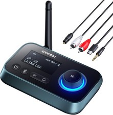 SOOMFON Bluetooth 5.3 Transmitter Receiver for TV to 2 Headphones 3-in-1 Optical picture
