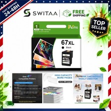 67XL Black Ink Cartridge for HP DeskJet 2700 Envy 6000 High Yield Reman picture