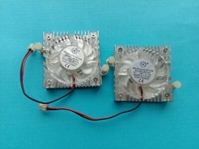 2 pcs Brushless DC Cooling Fan 12V 4010S 9 Blades 45x45x10mm White w/ Heatsink picture