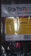 StarTech 12in Slimline SATA to SATA Cable with LP4 Power, Red/Black, SLSATAF12 picture