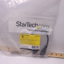 StarTech Replacement AC Computer Power Cord 12A 125V Black 1ft  PXT1011 picture