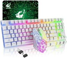 Teclado Y Mouse Inalambrico Gamer Razer Croma Gaming Iluminacion Teclas Para Pc picture
