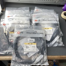 LOT OF 4-NEW Fiberstore Q-4SPC02 2m 40G to 4x 10G SFP+Passive DAC Breakout Cable picture
