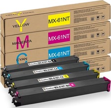 4-Pack Toner Cartridge Black Magenta Cyan Yellow BN MX61NT Sharp With Chip picture