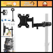 Universal Full Motion Monitor Arm Pole Mount, VESA 75mm/100mm, Fits 17-32