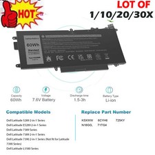 🧡LOT 1-30x K5XWW Battery For Dell Latitude 5289 7389 7390 2in1 71TG4 X49C1 60Wh picture