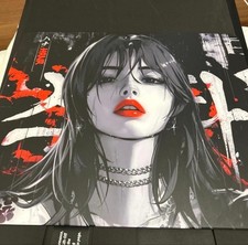 GLSSWRKS Hana Glass Mouse Pad Black Illustrated Gaming Mousepad picture