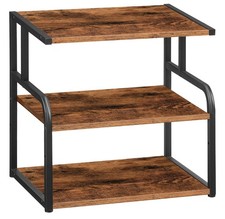 3Tier Desktop Printer Stand Under Desk Organizer Rustic Brown Shelf BF06PS01 picture