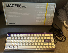 MelGeek MADE68 PRO Compact Wired Mechanical Keyboard Illuminated White/Purple picture