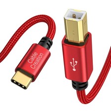 USB B to USB C 6.6FT Printer Cable, MIDI to USB C Nylon USB C to Printer picture