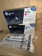 HP 502A Toner Bundle Q6471A Q6473A Q6470A Cyan Magenta Black No Yellow OEM picture