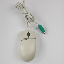 Vtg Microsoft Mechanical Mouse 2 Button Scroll Wheel Port Compatible 2.1A Tested picture