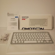 Omoton KB066-E Silver iOS Slim Bluetooth Wireless Keyboard New Open Box Sturdy picture