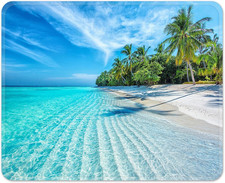 Ocean Tropical Beach Square Mouse Pad 9.5