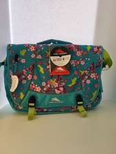 High Sierra Tank Messenger Laptop Bag NWT Turquoise Japanese Cherry picture