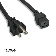 [Lot10] 10Ft Black Heavy Duty Power Cord NEMA 6-20P to IEC60320 C19 12AWG 20A/25 picture