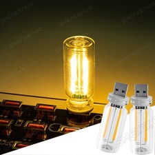 2PCS Car USB Night Light Touch Dimmable Ambient Lamp Warm White for Vehicle&Home picture