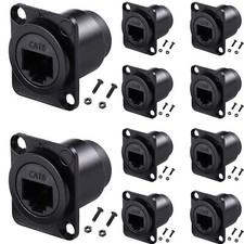 10PCS D-Type RJ45 Coupler, Shielded RJ45 Panel Mount Connector, CAT6/CAT5E/CA... picture