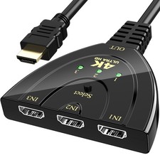 3 Port HDMI Splitter Cable 8MP 4K Switch Switcher HUB Adapter for HDTV PS4 Xbox picture