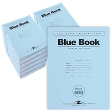 Exam Blue Books 11 x 8.5 6 Sheets Wide Ruled Roaring Spring School picture