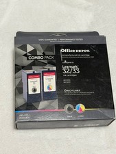office depot reman ink compare to lexmark 32/33 black and color combo pack picture