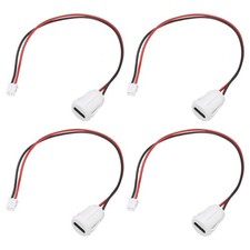 4pcs Type-C 2Pin Wire White Round USB-C Female Socket to PH2.0 picture