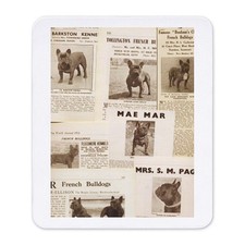 CafePress French Bulldog Clippings Mousepad  (71890214) picture