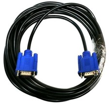 2 PACK 15FT SVGA 15 PIN Male To Male SUPER VGA Monitor Extension Cord Cable Blue picture