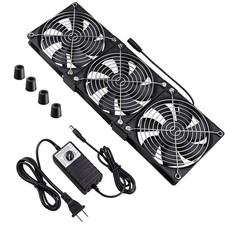 Wathai Dual Ball 3 x 120mm Computer Fan with AC Plug DC 12V Big Airflow Fans picture
