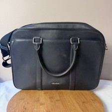 Coach Metropolitan Laptop Briefcase Navy Blue Pebbled Leather W/ Shoulder Strap picture
