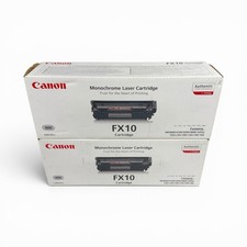 Lot of 2 Genuine Canon FX10 Black Monochrome Laser Toner Cartridges OEM picture